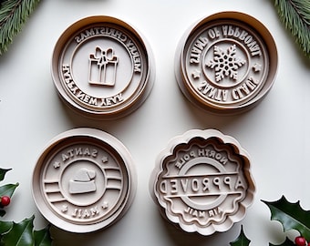 Christmas Cookie Stamp Cutters: Holiday Fondant & Polymer Clay - 4 Designs
