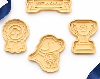 Dog Show Cookie Cutters, Trophy, Rosette, Show Banner, Dog 3-Piece Set