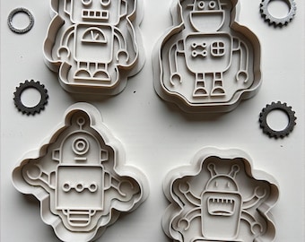 3D Printed Robot Cookie Cutter Set | Sci-Fi Baking