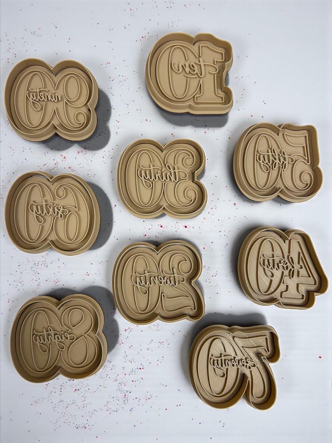 Number Cookie Cutters With Script – 3” Size – Individual or Full Set (0 ...