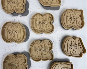 Number Cookie Cutters with Script – 3” Size – Individual or Full Set (0–9)