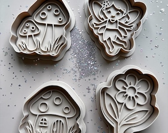 Fairy Garden Cookie Cutters – Whimsical Woodland Theme, 4 Piece Set (3")