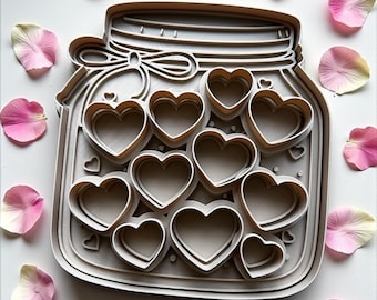 Heart Mason Jar Cookie Cutter Set – Valentine's Baking