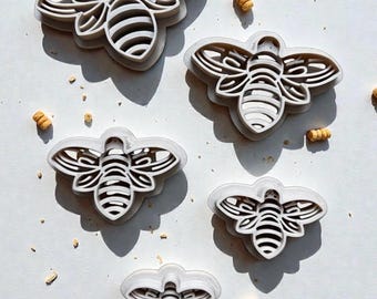 Bee Polymer Clay Cutter Set  | 5 Sizes (25-51mm) 3D Printed Clay Cutter | Earring & Jewelry Making Tool.