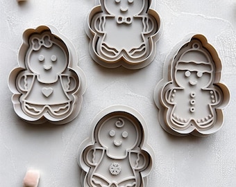 Gingerbread Family Cookie Cutter Set: 3D Printed Holiday Baking Tools
