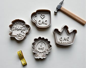 Dad Cookie Cutter Set – Father's Day Baking with Embossers
