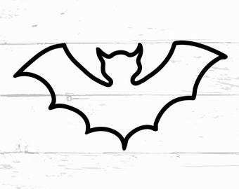 Fledermaus Umriss SVG PNG Minimalistische Fledermaus Clipart für Cricut Silhouette, Halloween Fledermaus Schnittdatei, einfache Fledermaus Line Art, fliegende Fledermaus SVG Design