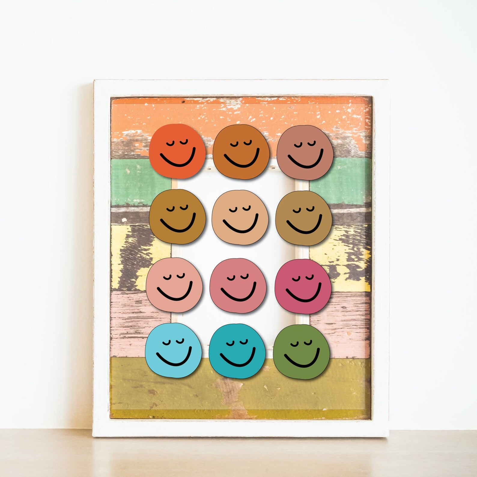 Retro Wall Art,smiley Face Print,retro Smiley Face Poster,boho Wall Art ...