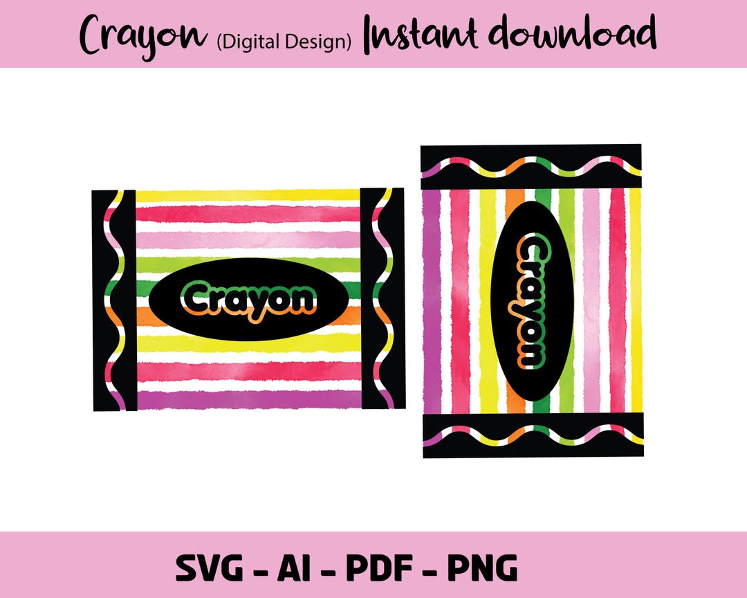 Crayon SVG Bundle | Colorful Crayon PNG Clipart | Back to School ...