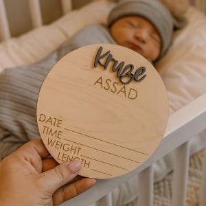 Personalized Baby Announcement Sign with Birth Stats Footprint Sign For Newborn Baby Name Reveal Personalized Baby Name Sign For Hospital