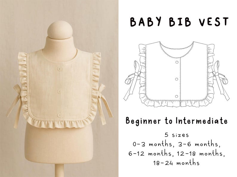 Baby Bib Vest With Ruffles Sewing Pattern A4 - Etsy