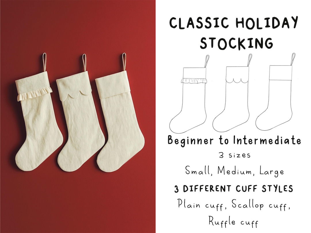 Classic Holiday Stocking Sewing Pattern PDF A4, DIY Home Decor ...