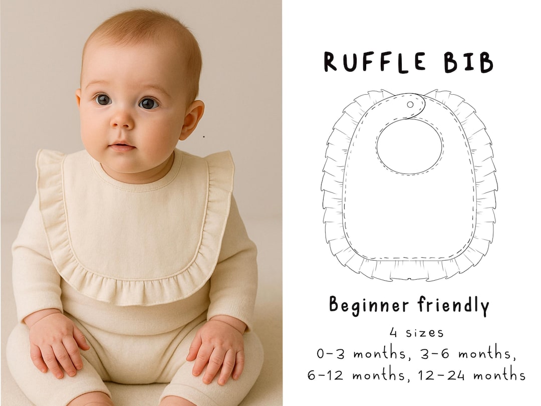Ruffle Bib Sewing Pattern Beginner-friendly PDF A4 - Etsy