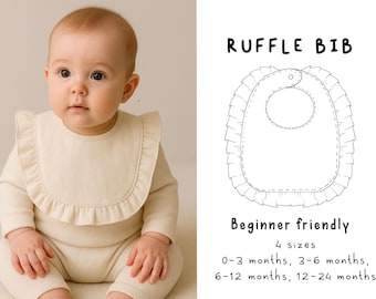Ruffle Bib Sewing Pattern Beginner-Friendly PDF A4
