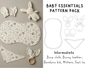 Baby Essentials Schnittmuster-Bundle, DIY Geschenk-Set (PDF-Muster)