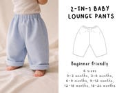 Baby Lounge Pants Sewing Pattern PDF, Baby Trouser Pattern, Baby Pants Pattern, Baby Jogger Pants, Beginner Friendly Sewing Pattern