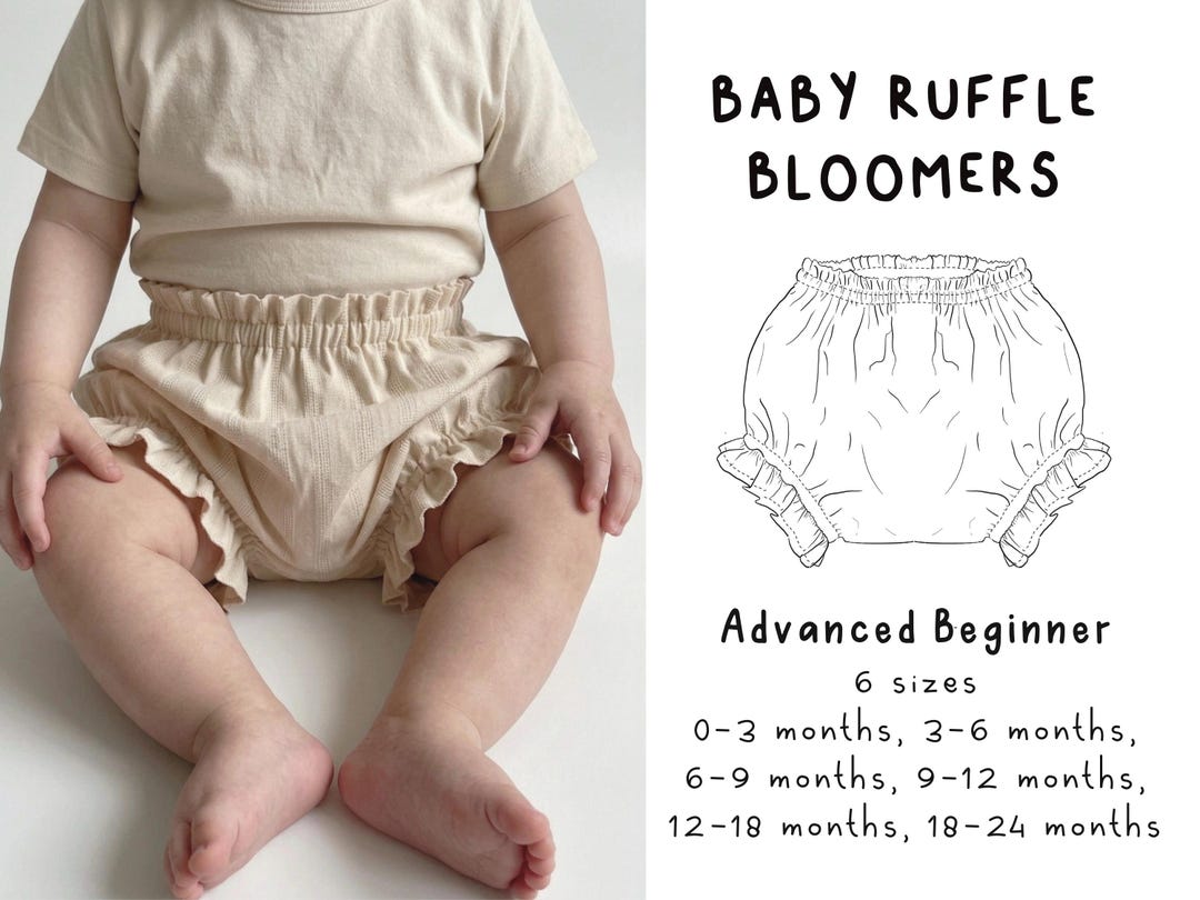 Baby Ruffle Bloomers Sewing Pattern, Baby Girl Shorties (PDF Download ...
