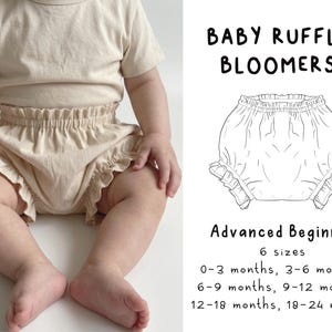 Mönster för babyringar med volang, shorts för babyflicka (PDF-nedladdning)