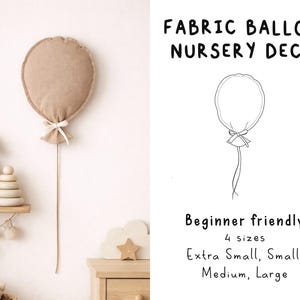 Modello di cucito per decorazioni per cameretta dei bambini con palloncini in tessuto, arazzo da parete per cameretta dei bambini, modello PDF per palloncini in tessuto morbido
