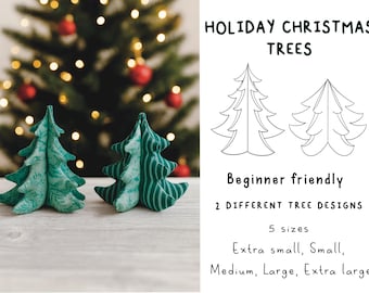 Feiertags-Weihnachtsbaum-Schnittmuster, PDF A4, Stoff-Weihnachtsbaum, DIY-Weihnachtsdekor