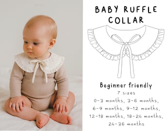 Easy Peter Pan Collar Pattern, Baby Ruffle Collar Sewing Pattern PDF, Detachable Collar for Baby, Easy PDF Pattern for Babies and Toddlers