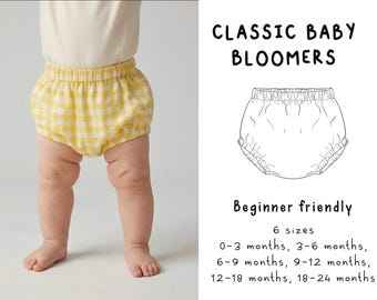 Baby Bloomers Sewing Pattern PDF, Infant Diaper Cover Pattern, Beginner Baby Sewing Project