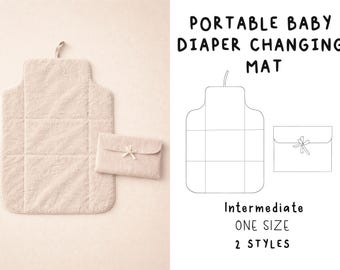 Foldable Baby Changing Mat Sewing Pattern, Padded & Non-Padded (A4 PDF Download)