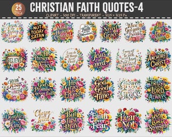 Christian Faith PNG Clipart Bundle Religious Floral Bible Cross Designs ...