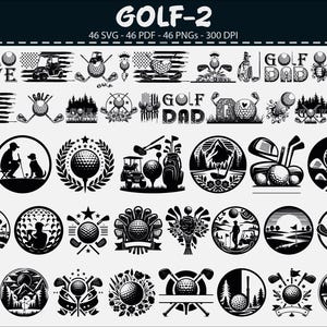 Golf Clipart-paket: Golf Dad SVG PNG PDF Vektordesigner (digital nedladdning)