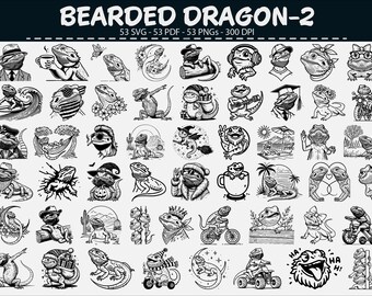 Buy Peeking Bearded Dragon Head | Svg Png Dxf Eps Pdf | Vector Graphic ...