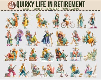 Funny Grandma Clipart Bundle | Retirement PNGs (Digital Download)