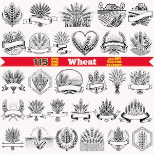 Wheat Farm SVG PNG PDF Vector Bundle