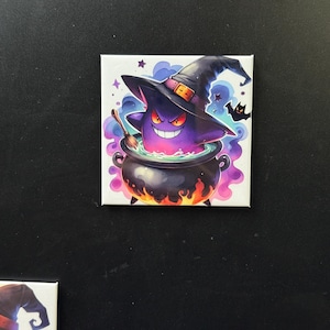 Gengar in Cauldron - Halloween handmade magnet | Fun gifts for him, kids & collectors