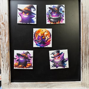Gengar and Pikachu design - Halloween Handmade Magnets | Fun Gift for Fans, Kids & Collectors