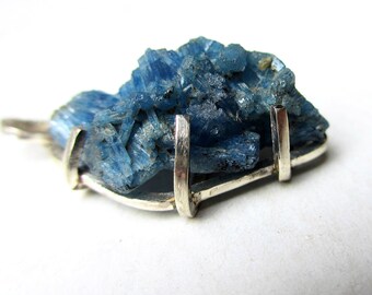 Vorobyevite Beryl Rosterite Crystal Pendant Sterling Silver, Blue Afhgan Beryl from Badakhshan Afghanistan, rare find