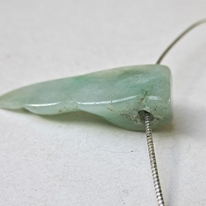 Guatemala jade pendant triangle icicle, pierced, with or without chain image 4