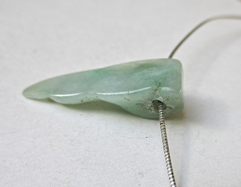 Guatemala jade pendant triangle icicle, pierced, with or without chain image 4