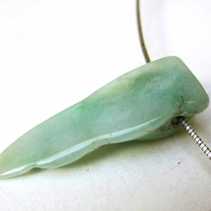 Guatemala jade pendant triangle icicle, pierced, with or without chain image 1
