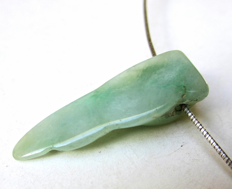 Guatemala jade pendant triangle icicle, pierced, with or without chain image 1