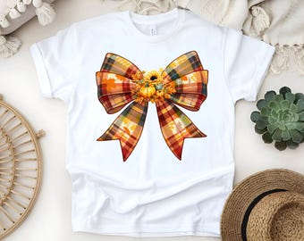 Vintage Fall Season Bow T-Shirt: Cozy Autumn Tee