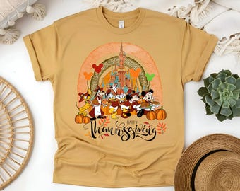 Thanksgiving Disney Shirt, Mickey and Friends Castle Tee, Family Matching Fall Shirts, Disney Trip Thanksgiving Outfit