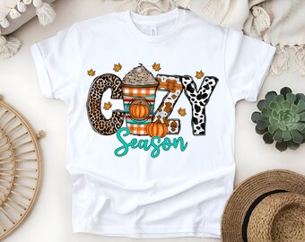 Custom Cozy Season T-Shirt: Cozy Fall Tee