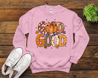 Vintage Fall T-Shirt: Sublimated God is Good Autumn Tee