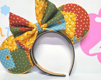 Handmade Fall Patchwork Mouse Ears: Autumn Inspired