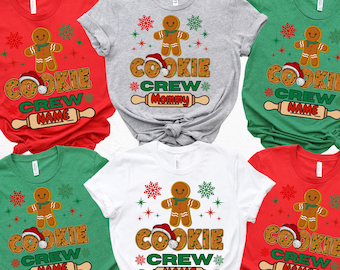 Personalized Cookie Crew Christmas Shirts, Custom Cookie Crew T-Shirts, Funny Family Holiday Cookie Shirt, Matching Christmas Cookie Shirts