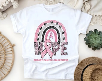Breast Cancer Awareness Shirt: Pink Ribbon Hope Tee, Distressed Look