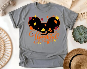 Thanksgiving Disney Shirt, Thankful Minnie Mickey Pumpkin Tee, Fall Disney Trip Shirt, Custom Autumn Disney Tee, Matching Family Disney