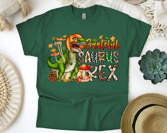 Custom Grateful Saurus Rex Fall T-Shirt: Cozy Fall Tee
