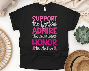 Breast Cancer Awareness Cotton T-Shirt: Pink Ribbon Support