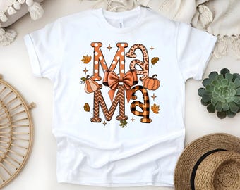 Vintage Fall Mama Pumpkin T-Shirt: Sublimated Cozy Autumn Tee